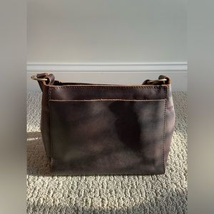 Portland Leather Triangle Shoulder Bag in Cognac